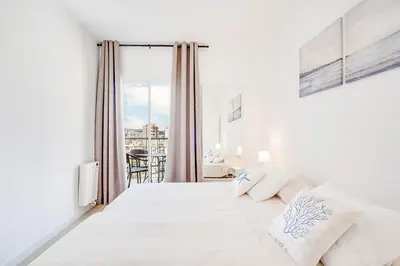 Cama o camas de una habitación en Apartamento Condal 2