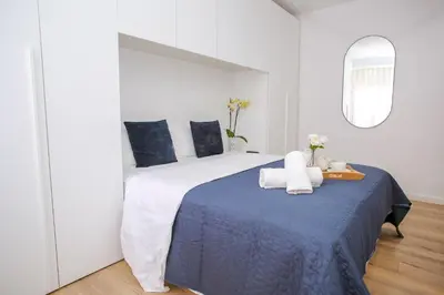 Cama o camas de una habitación en AL39 - Atico con barbacoa playa Fenals