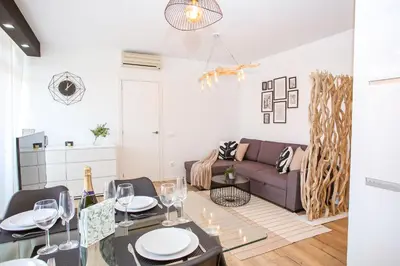 Zona de estar de AL39 - Atico con barbacoa playa Fenals