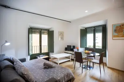 Cama o camas de una habitación en Apartament al cor del barri vell de Girona
