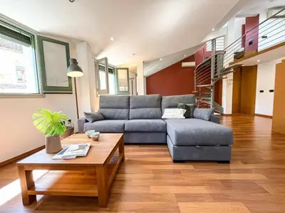 Zona de estar de Loft Cort Reial Atico in the heart of the old town