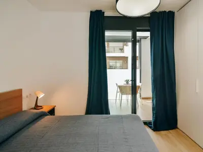 Cama o camas de una habitación en Apartamento Platja Gran Palamós