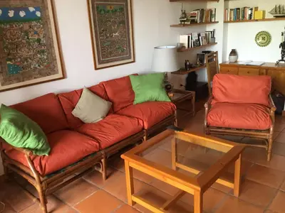 Zona de estar de BEGUR, maison 3 chambres La Creu 22, vue sur mer