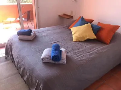 Cama o camas de una habitación en BEGUR, maison 3 chambres La Creu 22, vue sur mer