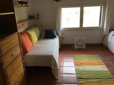 Cama o camas de una habitación en BEGUR, maison 3 chambres La Creu 22, vue sur mer
