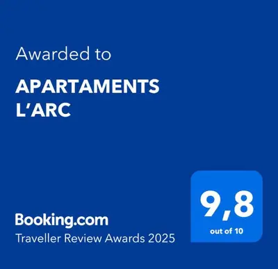 Certificado, premio, señal o documento que está expuesto en APARTAMENTS L’ARC