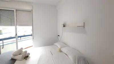 Cama o camas de una habitación en VILLAS COSETTE Apartamento Hossne