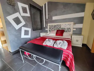 Cama o camas de una habitación en Hostal Manel