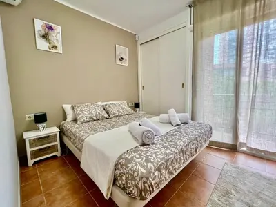 Cama o camas de una habitación en Apartaments Platja d’Aro