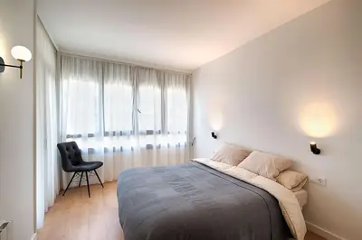 Cama o camas de una habitación en Apartament Girona Center