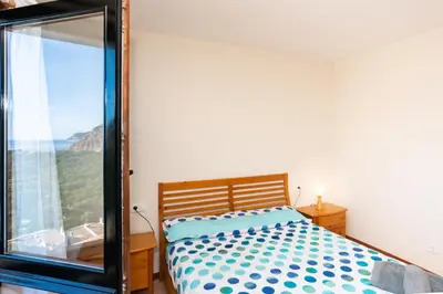 Cama o camas de una habitación en Amazing Seaview house in Tamariu