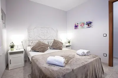 Cama o camas de una habitación en Fantástico apartamento en la playa. A/A y vistas