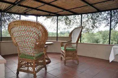 Zona de estar de Acogedor apartamento en entorno rural