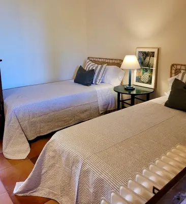 Cama o camas de una habitación en Casa de campo en el Empordà