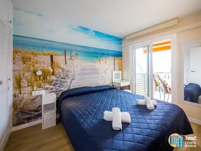 Cama o camas de una habitación en Apartamento Panoramic en Platja d'Aro
