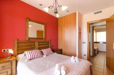 Cama o camas de una habitación en Villa Violetas - Magnificent sea view, 8 pers and baby cot available, quiet area
