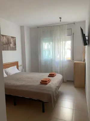 Cama o camas de una habitación en 70m2 Apt 2bedrooms 25m2Terrace, 4Pools, 3min beach
