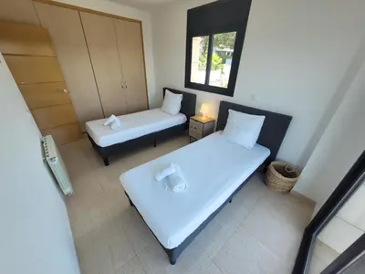 Cama o camas de una habitación en Villa Aurore, 12 persons, Large salt-water pool, Air conditioning