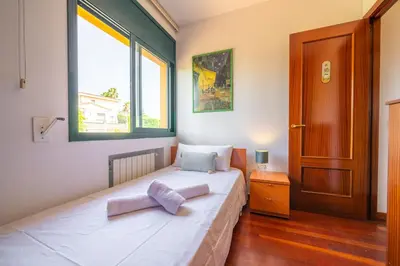 Cama o camas de una habitación en Villa Margot Piscina Privada Barbacoa Aire Acondicionado