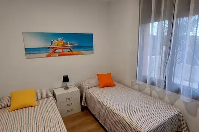 Cama o camas de una habitación en Bravaholidays-600-Mas Altaba