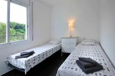 Cama o camas de una habitación en Apartamento con increíbles vistas y terraza