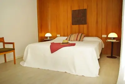 Cama o camas de una habitación en Beach apartment overseeing the sea