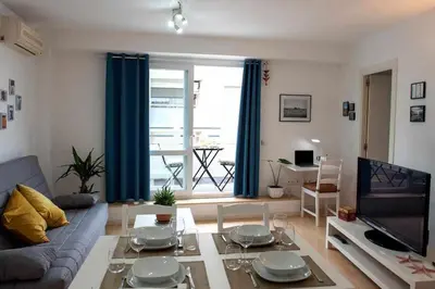 Zona de estar de Apartamento céntrico con parking cerca de la playa