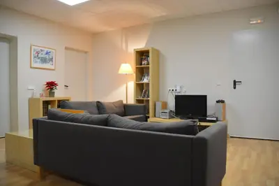 Una televisión o centro de entretenimiento en Apartament rural Can Ramon