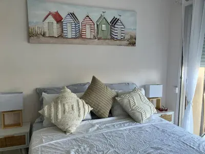 Cama o camas de una habitación en Beach studio loft Costa Brava