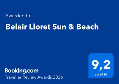 Certificado, premio, señal o documento que está expuesto en Belair Lloret Sun & Beach
