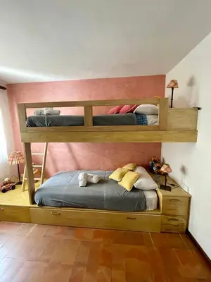 Cama o camas de una habitación en SATUNA CASA TÍPICA MAR