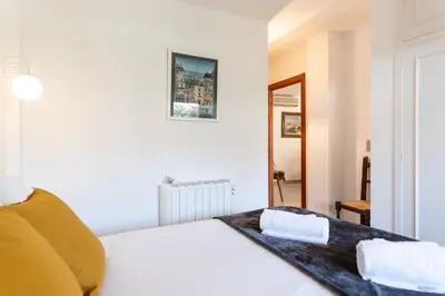 Cama o camas de una habitación en Apartaments Marítim Torre Valentina