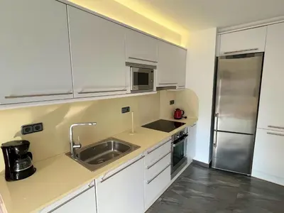 Una cocina o zona de cocina en Apartamento cerca de la playa