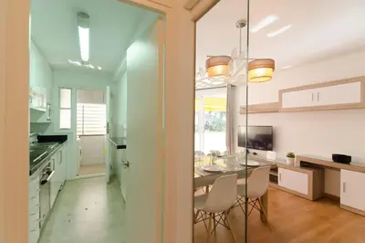 Una cocina o zona de cocina en Apto Park Lein, 5 huéspedes muy cerca de la playa