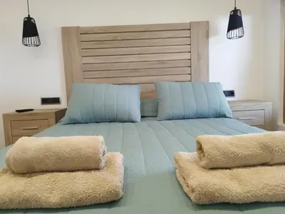 Cama o camas de una habitación en Marítim II Primera línea de mar en St Antoni de Calonge