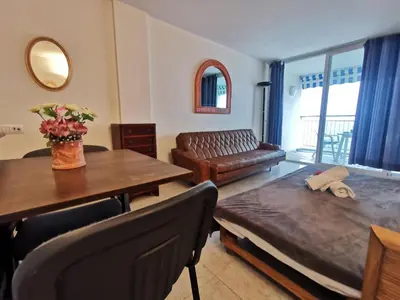 Cama o camas de una habitación en Estudio con Terraza y Vista al Mar en Costa Brava - ES-209-7