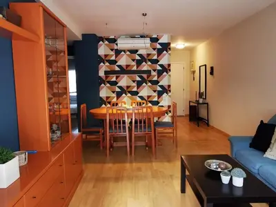 Zona de estar de Apartamento céntrico en Playa de Aro con terraza y vistas al mar - ES-209-28