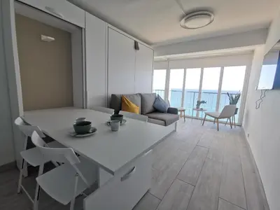 Zona de estar de Estudio reformado en primera línea de mar con parking en Platja d'Aro - ES-209-26