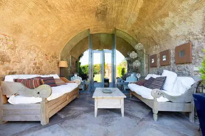 Zona de estar de Casa Rufina, Exclusive & Charming Stone House in Costa Brava