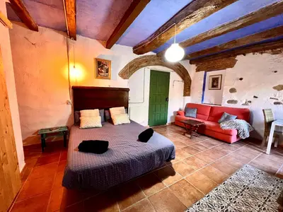 Cama o camas de una habitación en Estudio en masía Can Mon