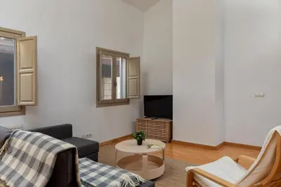 Una televisión o centro de entretenimiento en Flateli Cort Reial 7