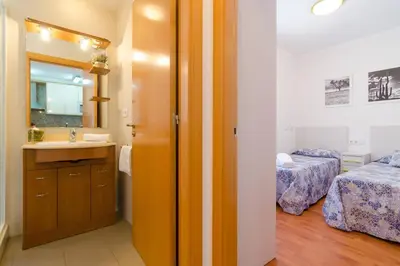 Cama o camas de una habitación en Apto. Corona 5 huéspedes