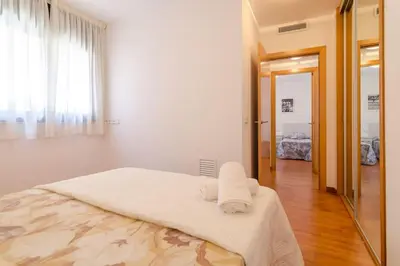 Cama o camas de una habitación en Apto. Corona 5 huéspedes