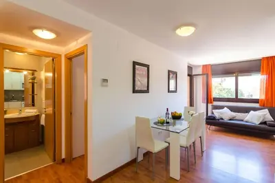 Cama o camas de una habitación en Apto. Corona 5 huéspedes