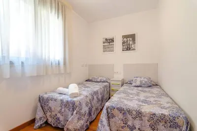 Cama o camas de una habitación en Apto. Corona 5 huéspedes