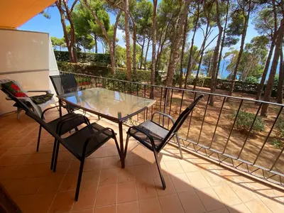Un balcón o terraza de Apartamento bien ubicado vista a los pinos y al mar