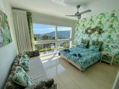 Cama o camas de una habitación en XL Villa Calonge