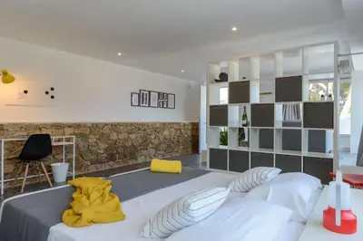 Cama o camas de una habitación en Luxury Villa Costa Brava in Calonge Playa de Aro Sea views