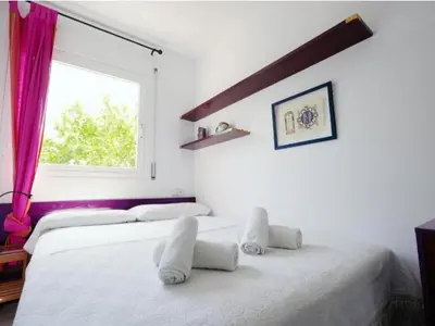 Cama o camas de una habitación en Apartamento Duplex Voramar