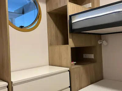 Cama o camas de una habitación en Apartamento Cómodo con Terraza y Parking cerca de la Playa para 4 Personas - ES-209-25